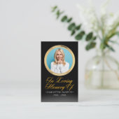 Carte de prière funéraire encadrée en or (Debout devant)