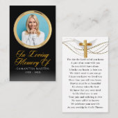 Carte de prière funéraire encadrée en or (Devant / Derrière)