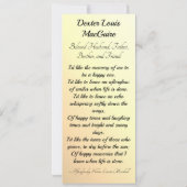 Carte de prière funéraire | Eternellement les vôtr (Dos)