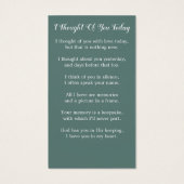 Carte de prière funéraire Eucalyptus (Dos)