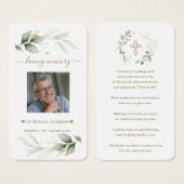 Carte de prière funéraire Eucalyptus Homme Photo d (Devant & derrière)