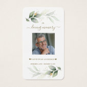 Carte de prière funéraire Eucalyptus Homme Photo d (Devant)