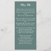 Carte de prière funéraire Eucalyptus Memorial (Dos)