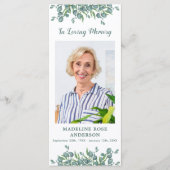 Carte de prière funéraire Eucalyptus Memorial (Devant)