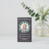 Carte de prière funéraire Eucalyptus Memorial Gree (Debout devant)