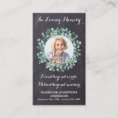 Carte de prière funéraire Eucalyptus Memorial Gree (Devant)