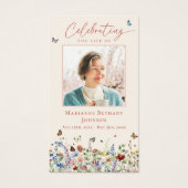 Carte de prière funéraire fleur sauvage (Devant)