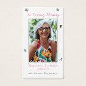 Carte de prière funéraire Floral Papillon (Devant)