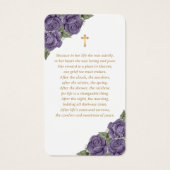 Carte de prière funéraire Floral Purple Gold (Dos)