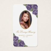 Carte de prière funéraire Floral Purple Gold (Devant)
