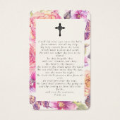 Carte de prière funéraire Florale (Dos)