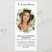 Carte de prière funéraire florale (Devant)