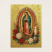 Carte de prière funéraire florale de Guadalupe (Devant)