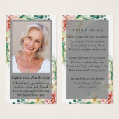 Carte de prière funéraire florale Eucalyptus (Devant & derrière)