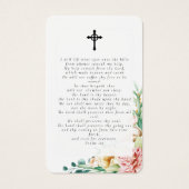 Carte de prière funéraire florale Eucalyptus (Dos)
