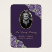 Carte de prière funéraire florale violette (Devant)