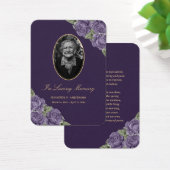 Carte de prière funéraire florale violette (Bureau)