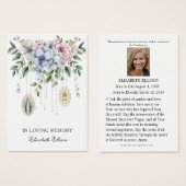 Carte de prière funéraire Mary Memorare (Devant & derrière)