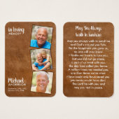 Carte de prière funéraire Memorial 3 Photo Sympath (Devant & derrière)