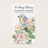 Carte de prière funéraire Memorial Bird Floral Poe (Devant)