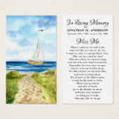 Carte de prière funéraire Memorial Boat Sympathy (Devant & derrière)