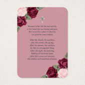 Carte de prière funéraire Mémorial en argent rouge (Dos)