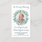 Carte de prière funéraire Memorial Eucalyptus Gree (Devant)