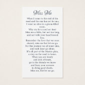 Carte de prière funéraire Memorial Floral Bird (Dos)