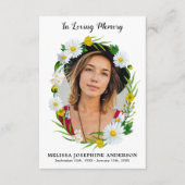 Carte de prière funéraire Memorial Floral Daisy Ph (Devant)