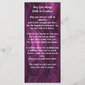 Carte de prière funéraire Memorial Marbre violet (Dos)