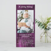 Carte de prière funéraire Memorial Marbre violet (Debout devant)