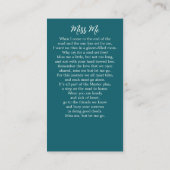 Carte de prière funéraire Memorial Sailboat Waterc (Dos)