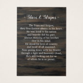 Carte de prière funéraire militaire USA American F (Dos)