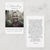 Carte de prière funéraire minimaliste moderne (Devant / Derrière)