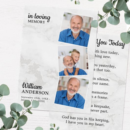 Carte de prière funéraire Modern Memorial 3