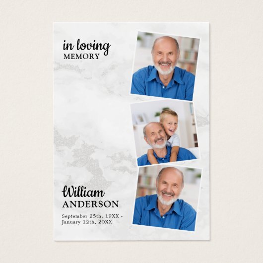 Carte de prière funéraire Modern Memorial 3 (Devant)