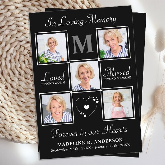 Carte de prière funéraire Modern Memorial 5