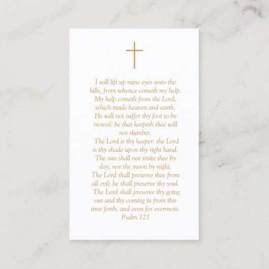 Carte de prière funéraire Monogramme en mémoire d' (Dos)