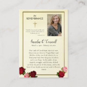 Carte de prière funéraire Notre-Dame de Guadalupe (Dos)