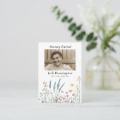 Carte de prière funéraire orthodoxe fleur sauvage  (Debout devant)