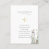 Carte de prière funéraire orthodoxe Fleur sauvage  (Dos)