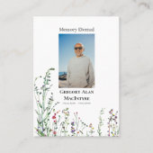 Carte de prière funéraire orthodoxe Fleur sauvage  (Devant)