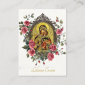 Carte de prière funéraire orthodoxe Rose (Devant)