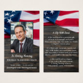 Carte de prière funéraire Patriotique (Devant & derrière)