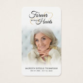 Carte de prière Funéraire Photo Coeurs Éternels Cr (Devant)