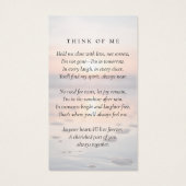 Carte de prière funéraire photo de l'océan coucher (Dos)