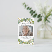 Carte de prière funéraire photo de verdure botaniq (Debout devant)