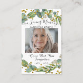 Carte de prière funéraire photo de verdure botaniq (Devant)