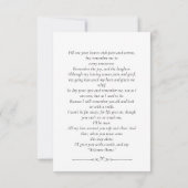 Carte de prière funéraire photo double mémorial (Dos)