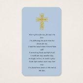Carte de prière funéraire photo Dusty Blue Gold (Dos)